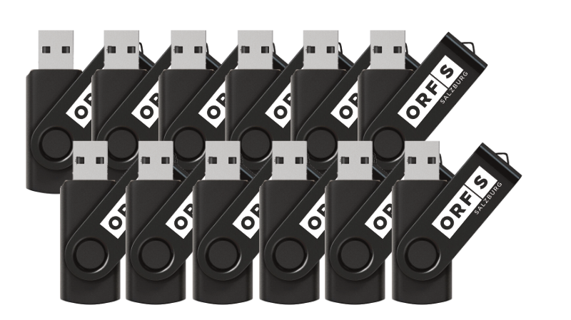 USB-Stick mit individueller Lasergravur für die Speicherung digitalisierter Medien